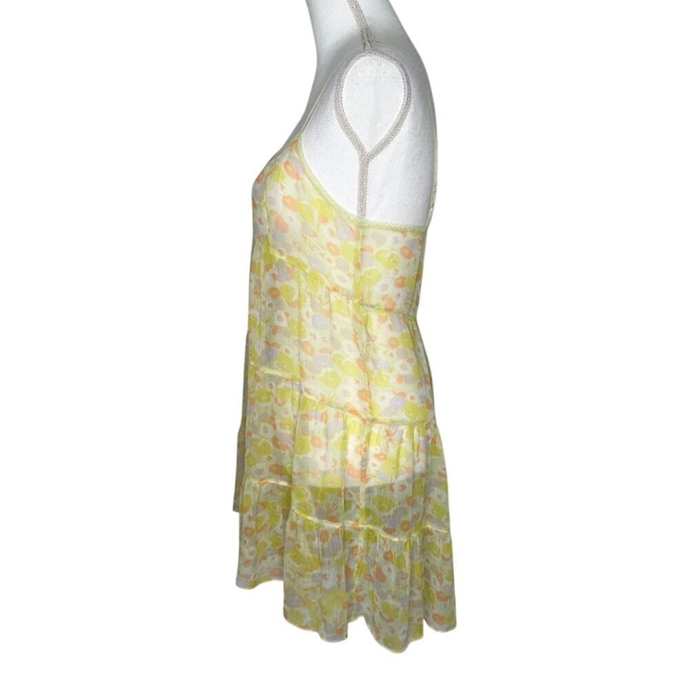 Free People Intimately Floral Babydoll Nightgown Yellow Sheer Babydoll Dress S - Picture 3 of 9